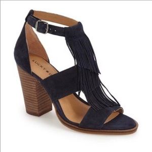 Lucky Brand Leesha Fringed Leather Sandals  9.5